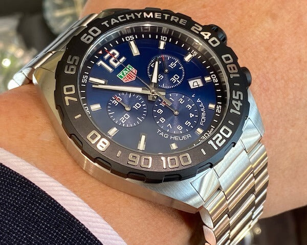 Tag Heuer Formula 1 Chronograph Blue Dial Silver Steel Strap Watch for Men - CAZ101AV.BA0842