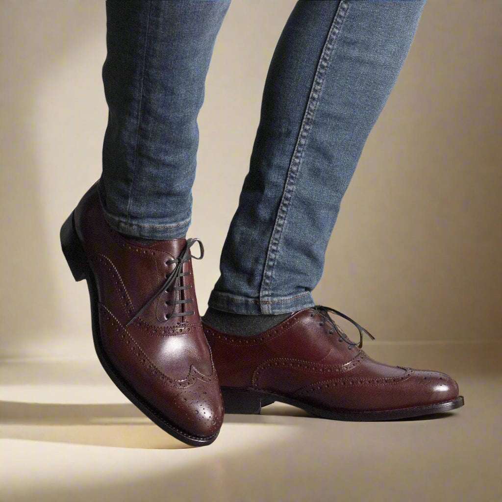 Maison Koly Paname perforated oxfords Leather - Bordeaux by maisonkoly.com