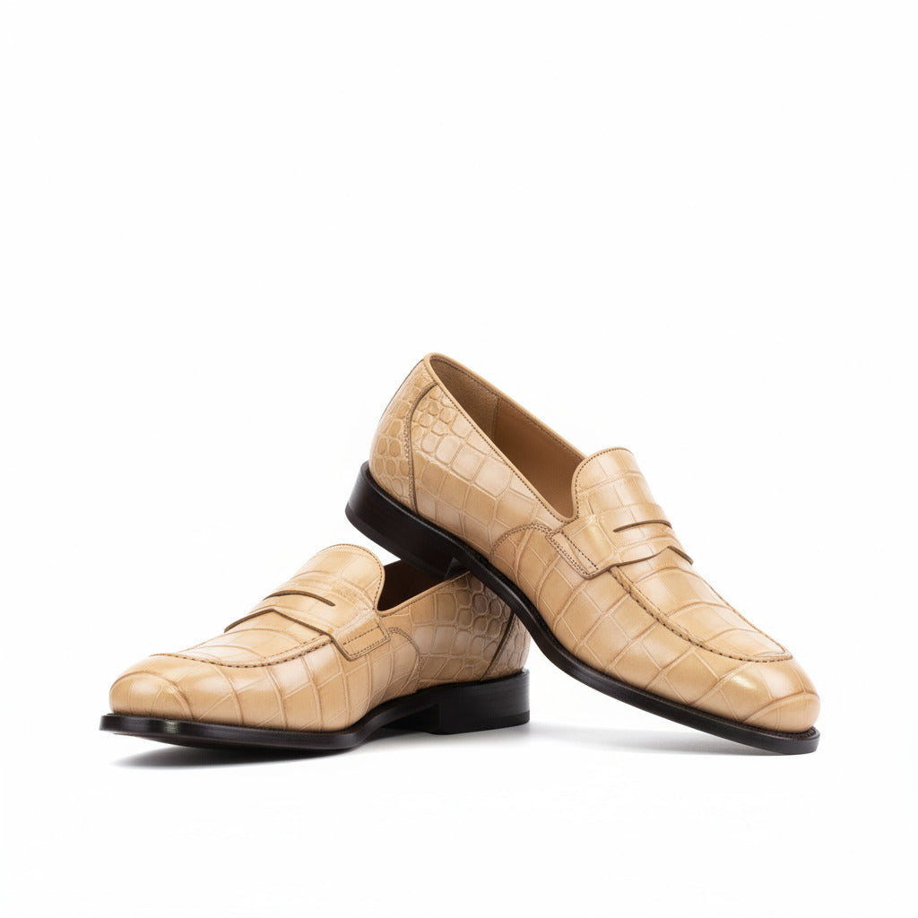 Maison Koly Saint-Tropez Loafers alligator Leather - Beige Shoes maisonkoly.com