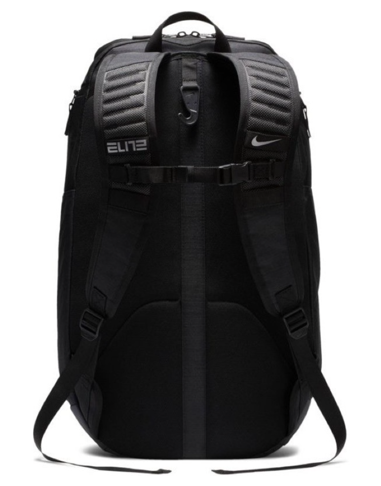 Black backpack with Nike logo on a white background
