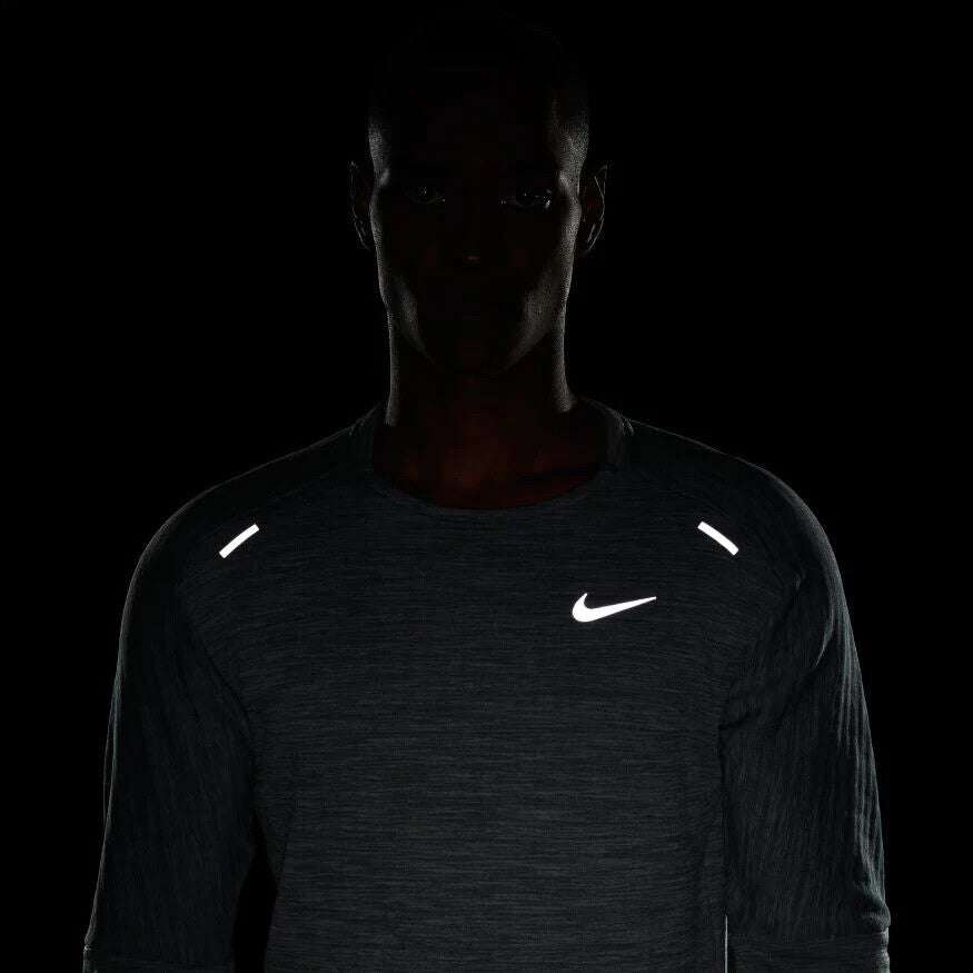 Nike Men's Therma Fit Grey LS Running Top by maisonkoly.com