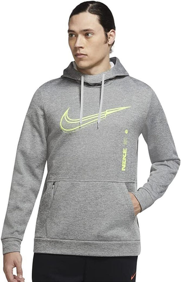 Nike Training Therma-fit swoosh hoodie in gray by maisonkoly.com