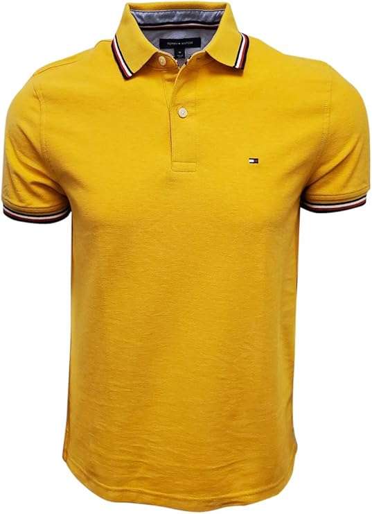 Tommy Hilfiger Men's Striped Collar Yellow Preloved by maisonkoly.com