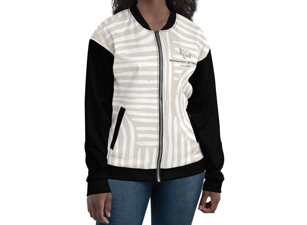 Kuluba Clothing Bamanan Strong Bogolan Bomber Jacket- Women - maisonkoly.com Jacket