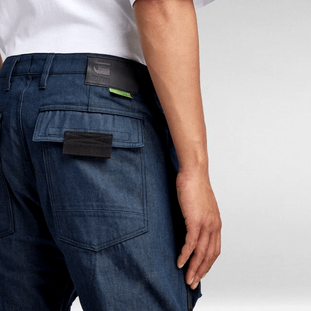 G-star Raw Mens 3D Straight tapered Cargo Pants Dark Blue denim by maisonkoly.com