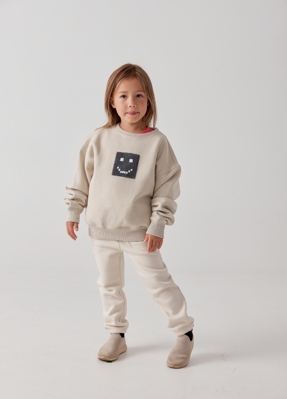 Kids "Pixel" Taupe Sweatshirt