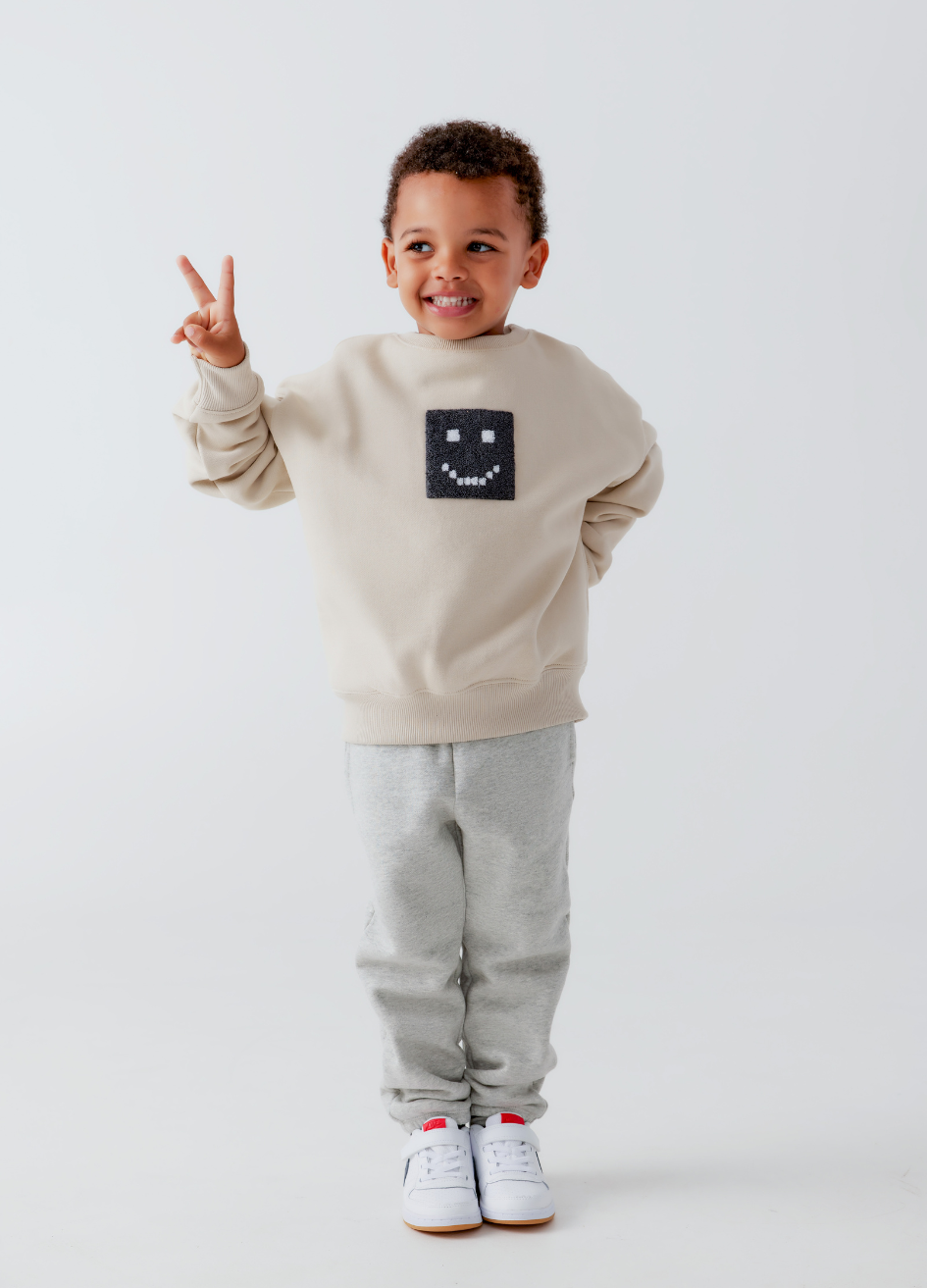 Kids "Pixel" Taupe Sweatshirt