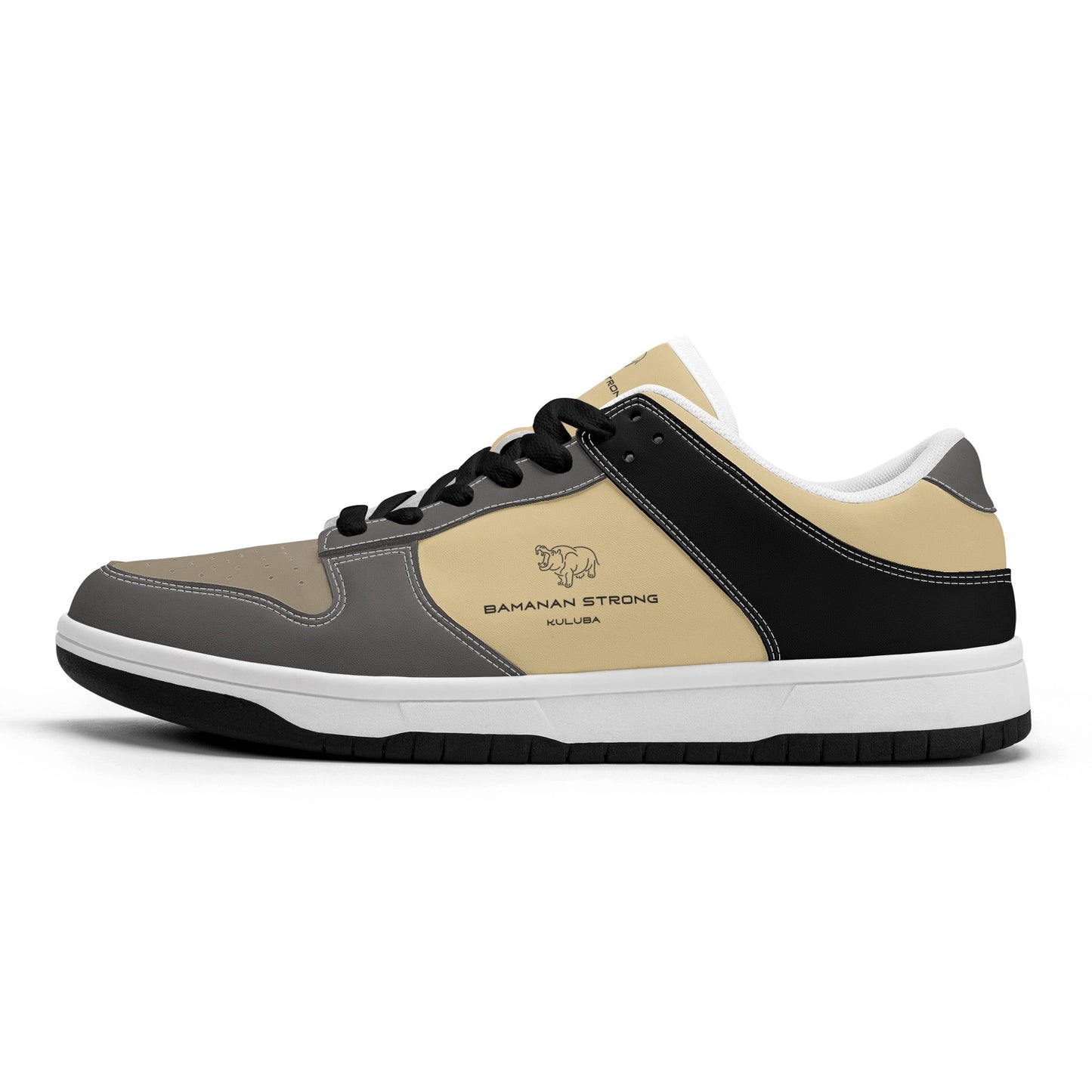 Kuluba Bamanan Strong Ragtime Retro Low Top Leather Sneakers Brown and Cream - maisonkoly.com White / US5 (EU38)