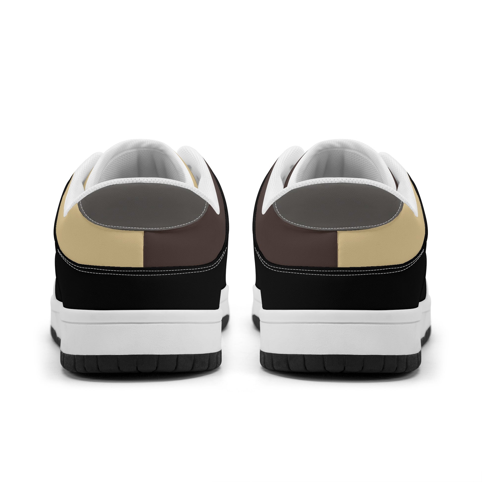 Kuluba Bamanan Strong Ragtime Retro Low Top Leather Sneakers Brown and Cream - maisonkoly.com