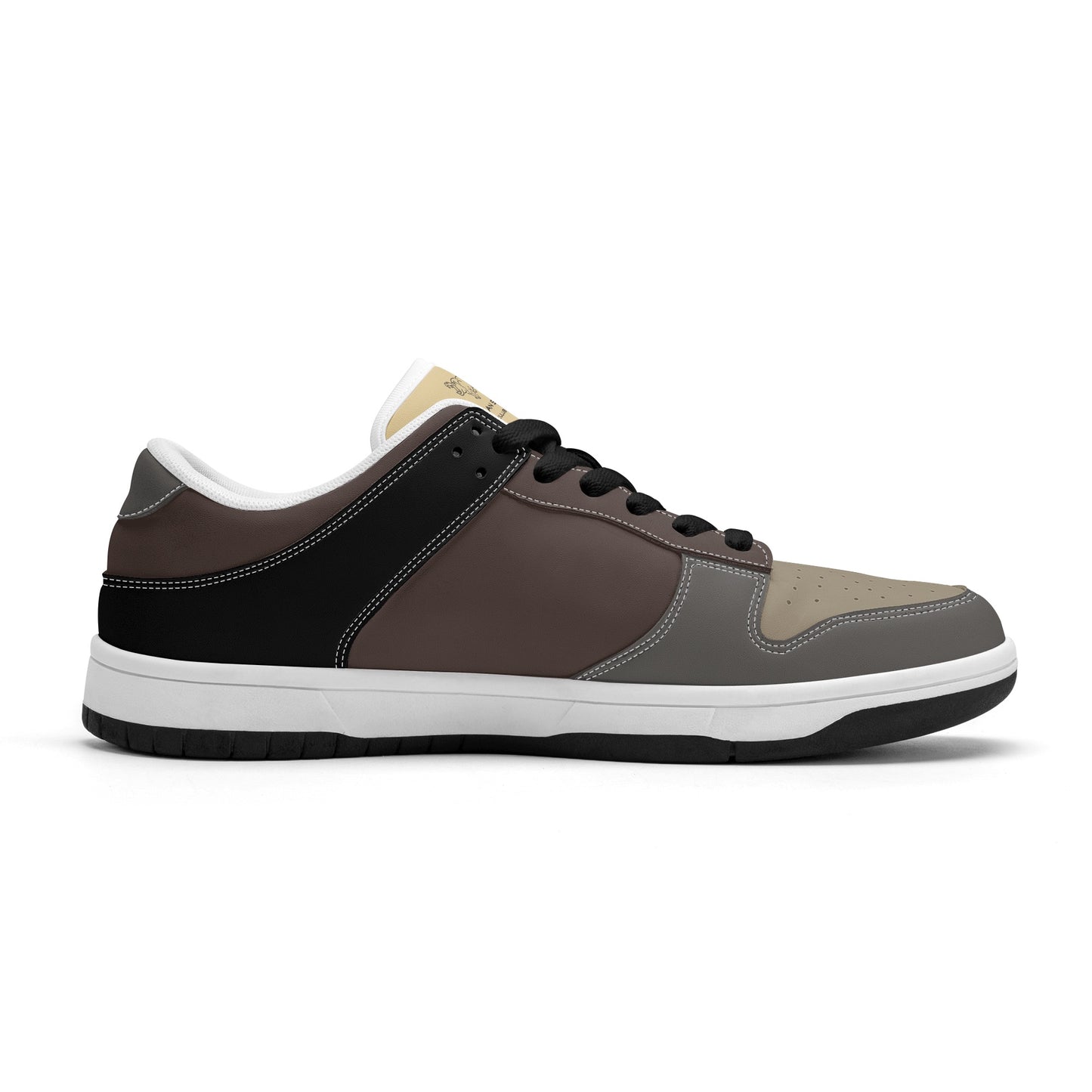 Kuluba Bamanan Strong Ragtime Retro Low Top Leather Sneakers Brown and Cream - maisonkoly.com