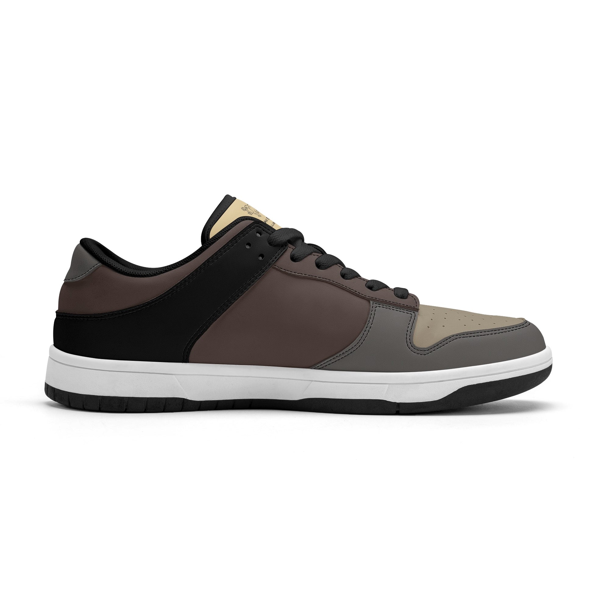 Kuluba Bamanan Strong Ragtime Retro Low Top Leather Sneakers Brown and Cream - maisonkoly.com