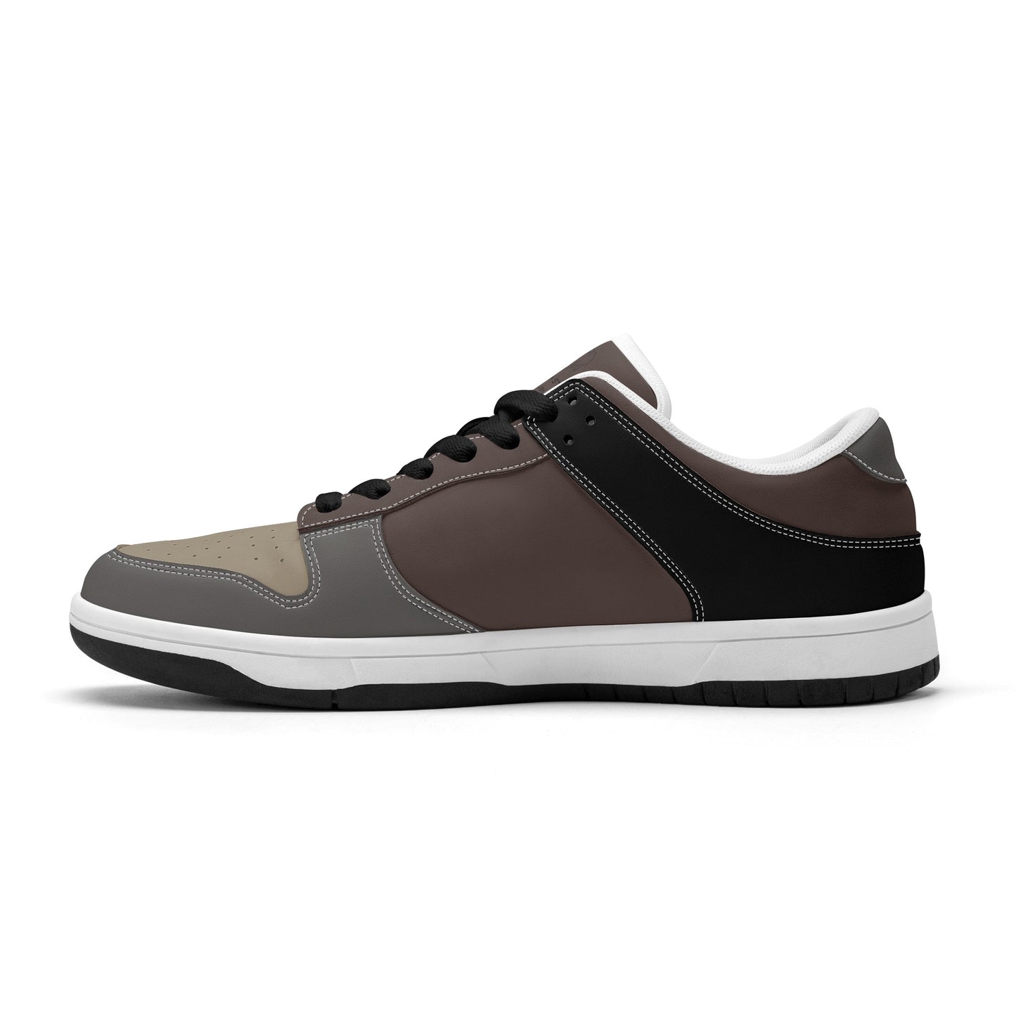 Kuluba Bamanan Strong Ragtime Retro Low Top Leather Sneakers Brown and Cream - maisonkoly.com