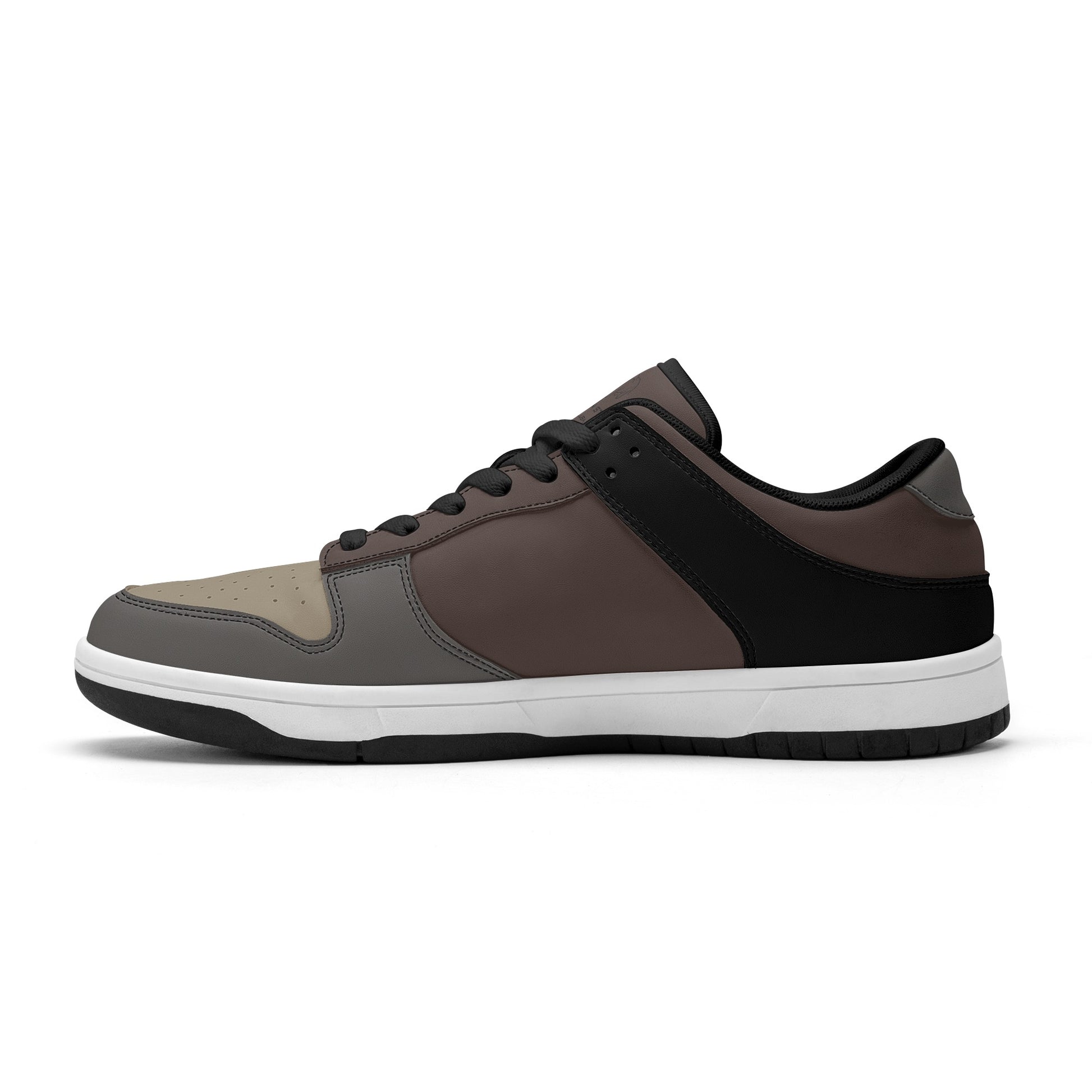 Kuluba Bamanan Strong Ragtime Retro Low Top Leather Sneakers Brown and Cream - maisonkoly.com