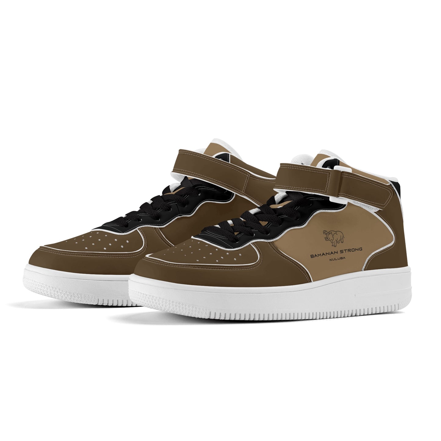 Kuluba Bamanan Strong Milli High Top Sneakers Coffee and Cream - maisonkoly.com US5 (EU38)