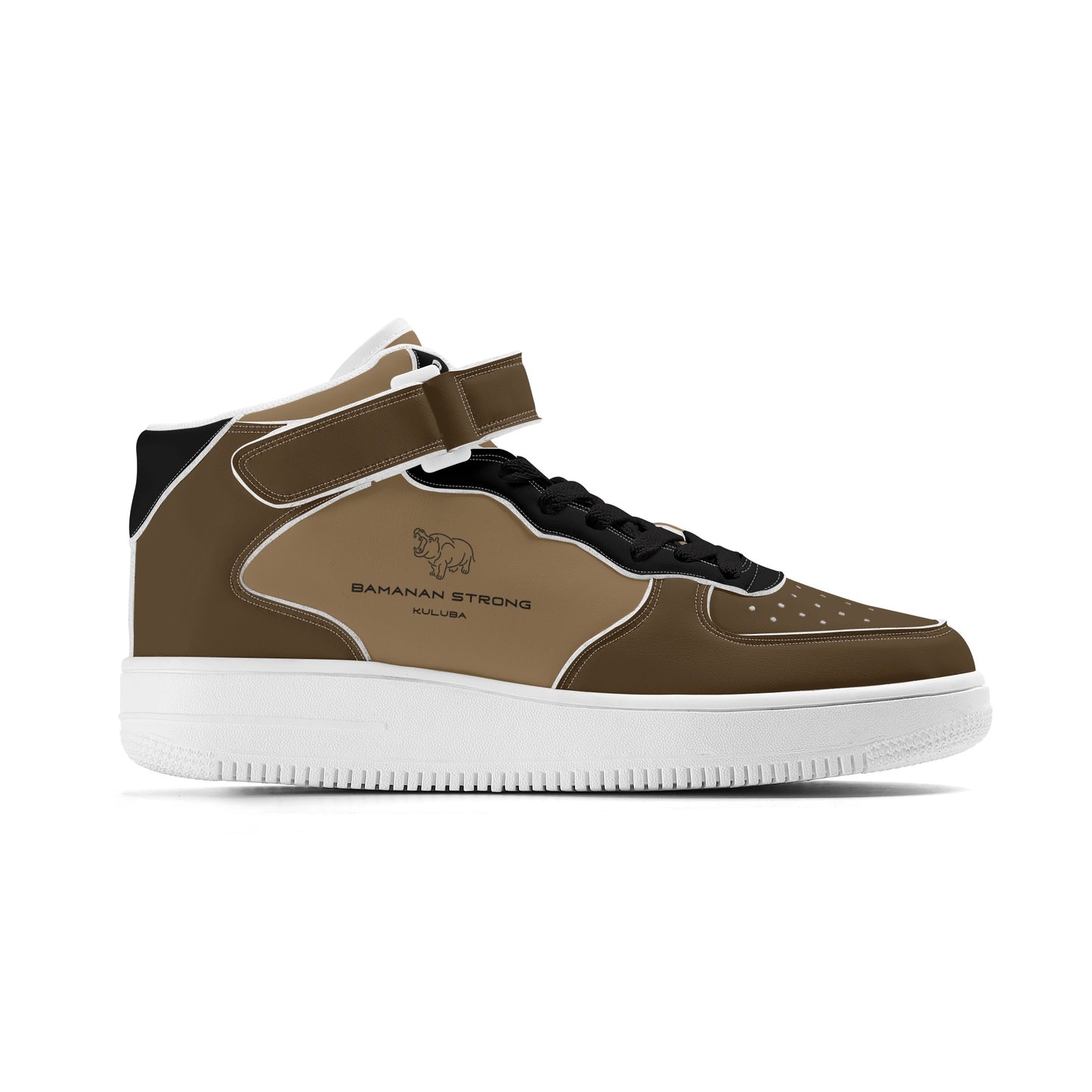 Kuluba Bamanan Strong Milli High Top Sneakers Coffee and Cream - maisonkoly.com