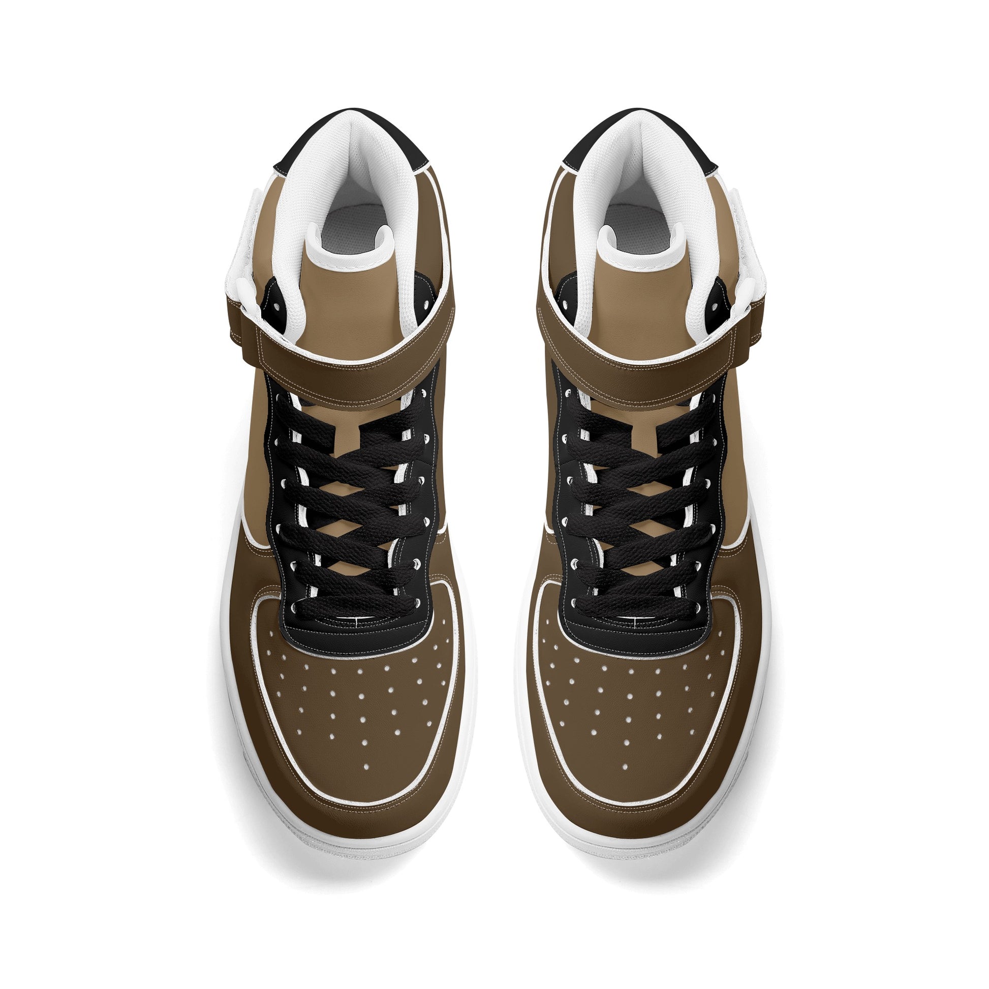 Kuluba Bamanan Strong Milli High Top Sneakers Coffee and Cream - maisonkoly.com