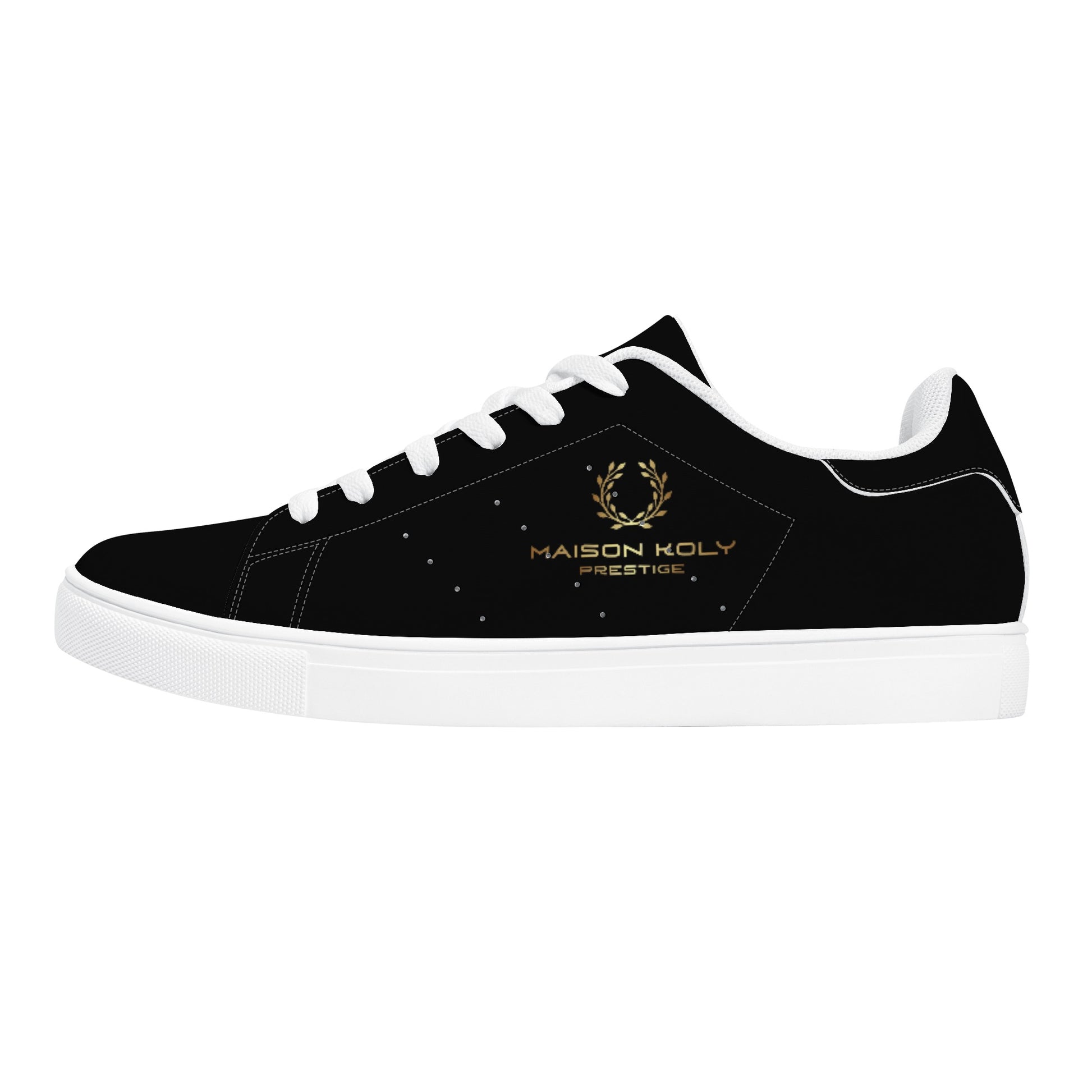 Maison Koly Bafula Bay Low-Top Leather Sneakers- Black liegeois - maisonkoly.com White / US5 (EU35) shoes