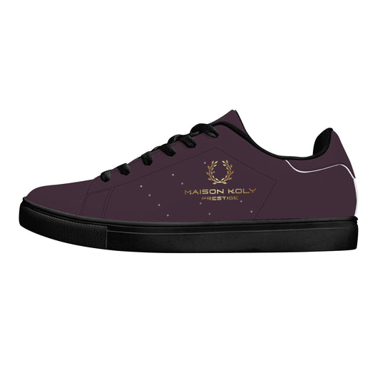 Maison Koly Bafula Bay Low-Top Leather Sneakers- Purple - maisonkoly.com Black / US5 (EU35)