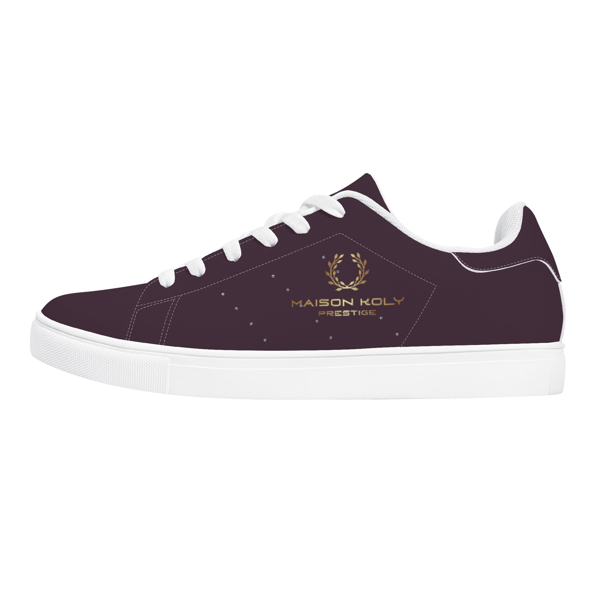 Maison Koly Bafula Bay Low-Top Leather Sneakers- Purple - maisonkoly.com White / US5 (EU35)