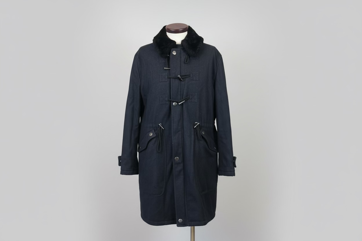 Emporio Armani men virgen wool coat Black made in Italy