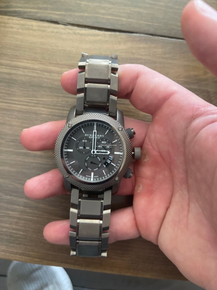 Burberry Chrono Sport Brown Dial Brown Steel Strap Watch for Men - BU7716
