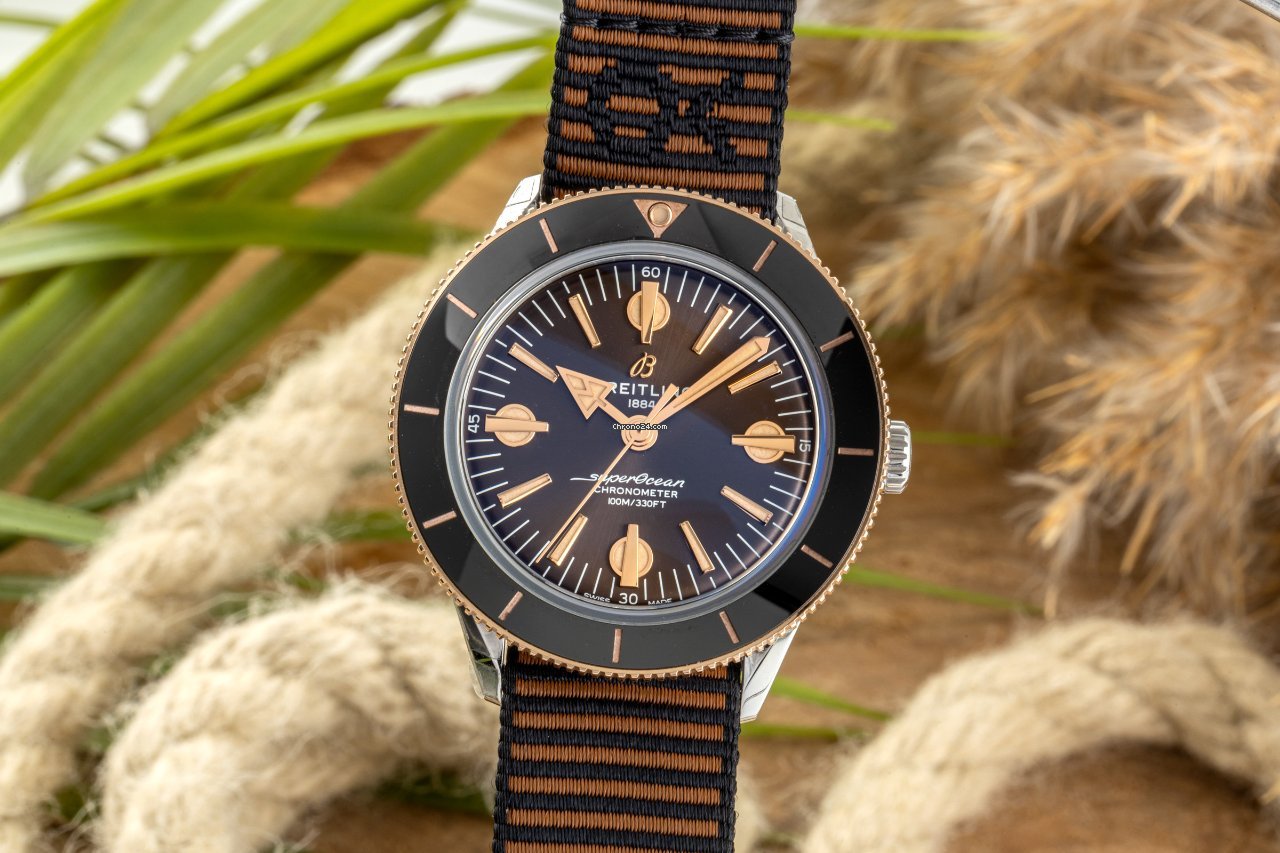 Breitling Superocean Heritage '57 Outerknown Limited Edition Brown Dial Brown NATO Strap Watch for Men - U103701A1Q1W1