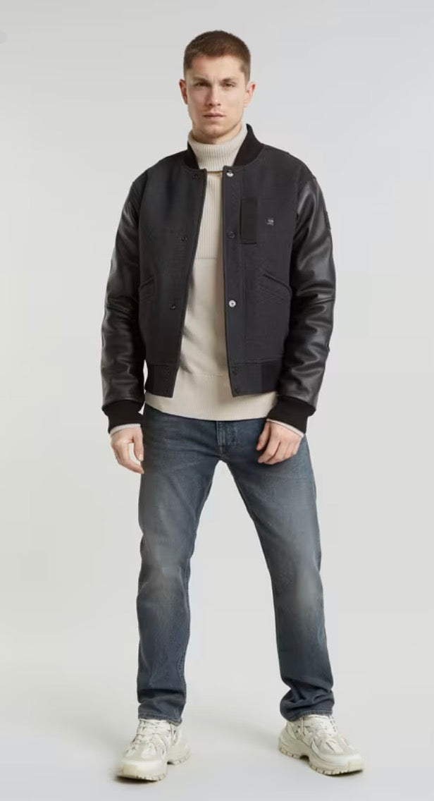 G-star Varsity Wool Leather Jacket Black