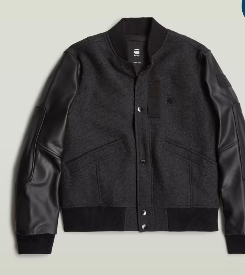G-star Varsity Wool Leather Jacket Black