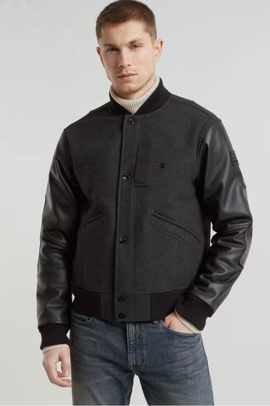 G-star Varsity Wool Leather Jacket Black