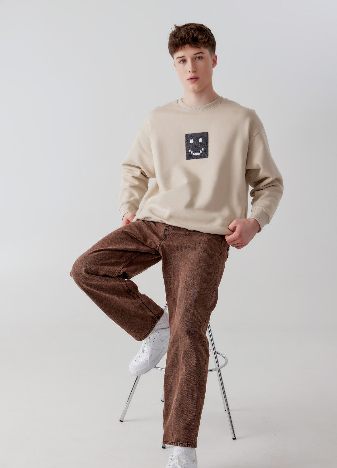 "Pixel" Taupe Sweatshirt