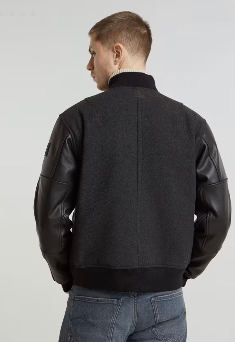G-star Varsity Wool Leather Jacket Black