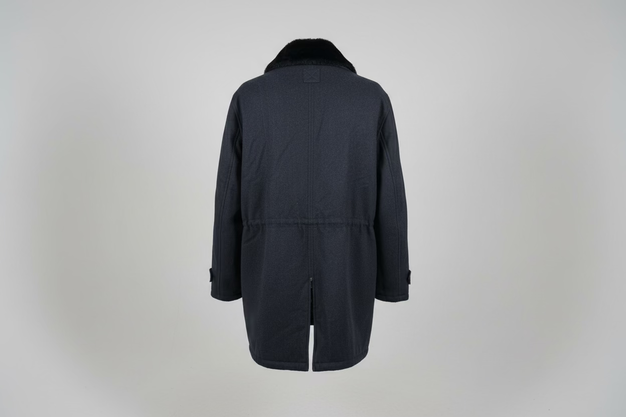 Emporio Armani men virgen wool coat Black made in Italy