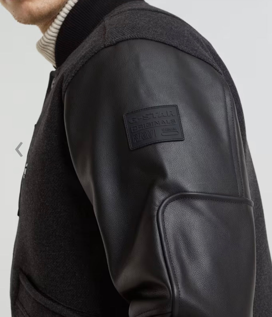 G-star Varsity Wool Leather Jacket Black