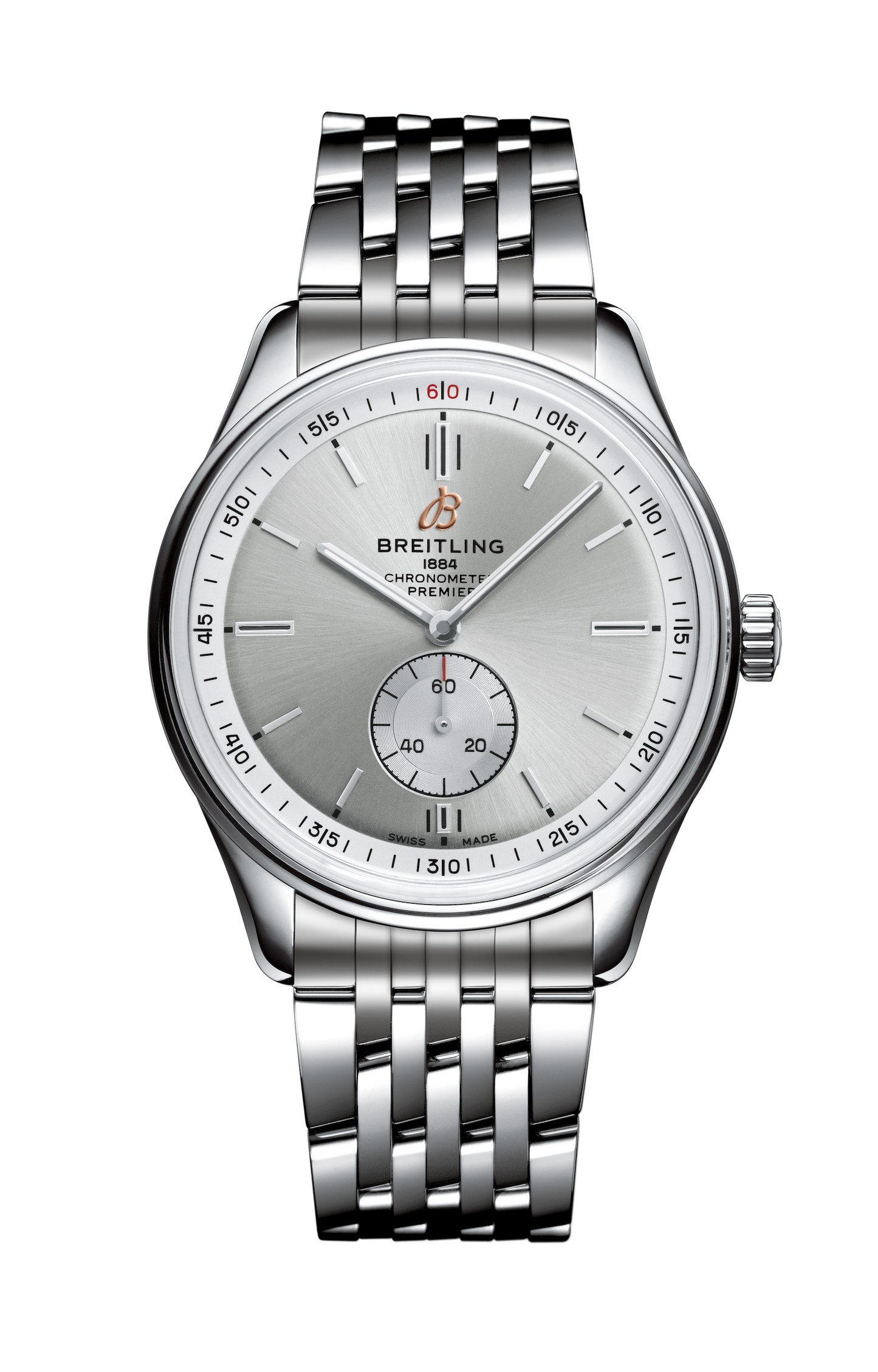 Breitling Premier Automatic 40mm Stainless Steel Silver Dial Mens Watch - A37340351G1A1