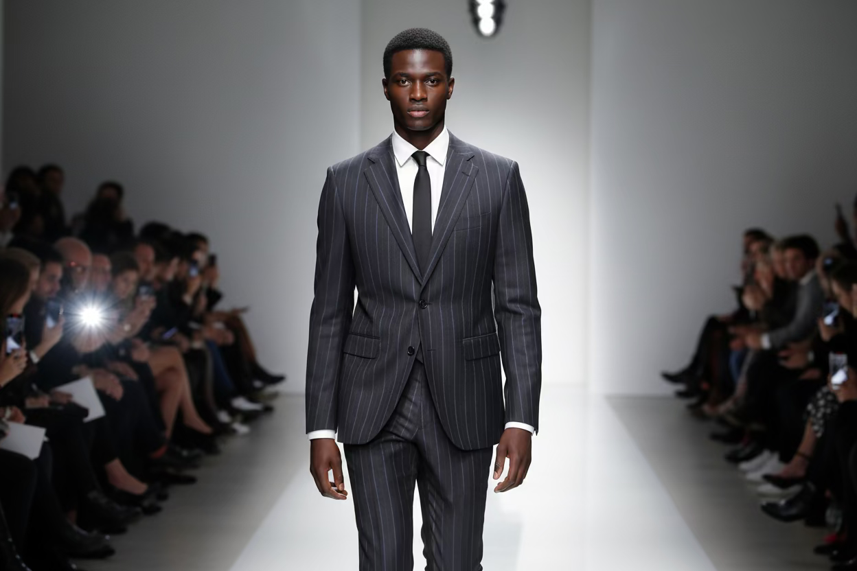 Samuelsohn luxury suit striped wool blue