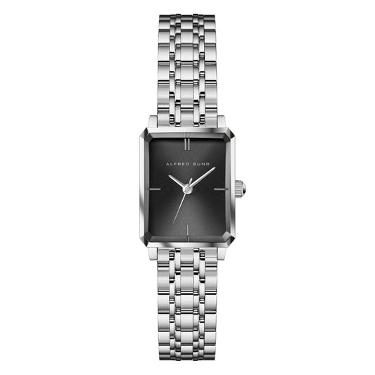 Alfred Sung Octavia XS Black Dial Silver Bracelet Ladies watch by Goodwatch