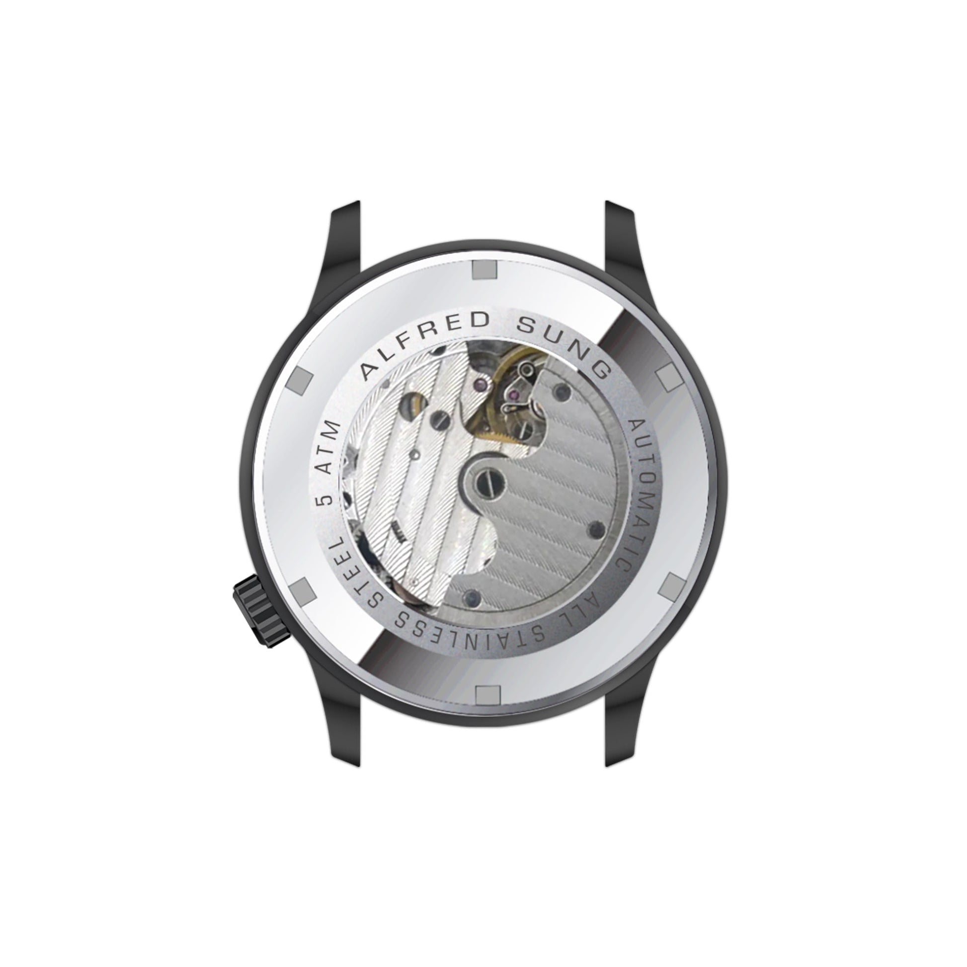 Alfred Sung Automatic II Black Sunray Dial Brown Leather Strap Men's watch by Goodwatch