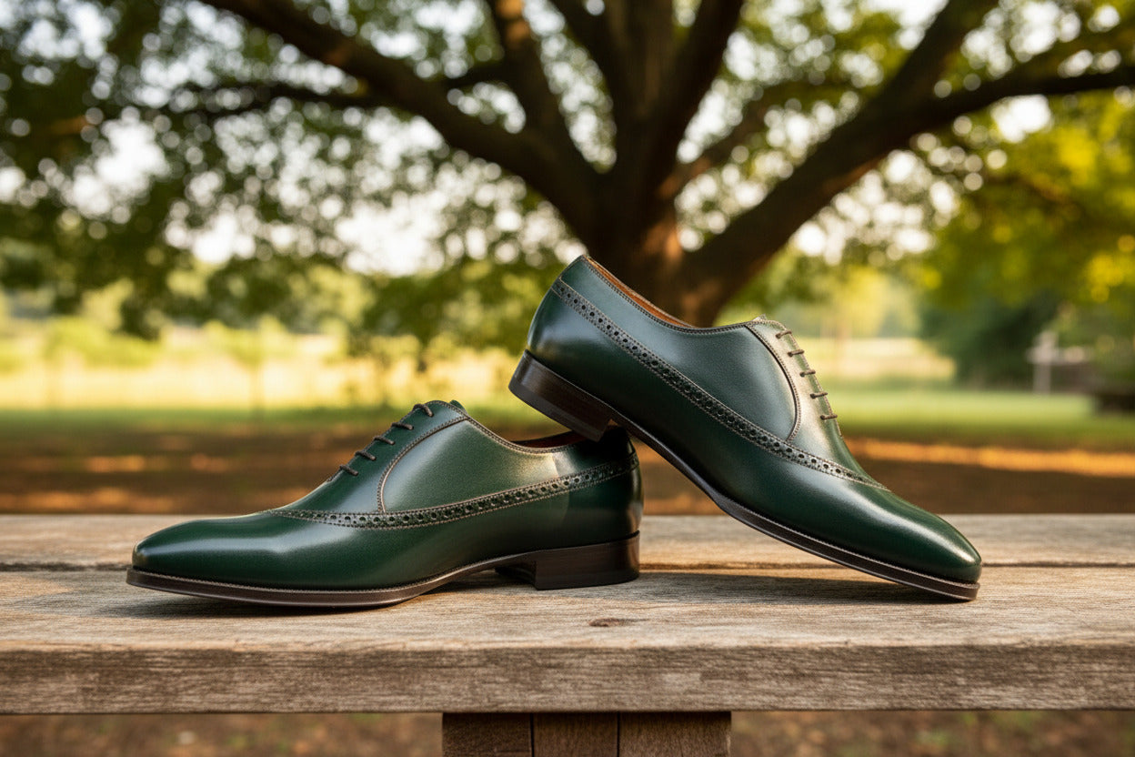 Maison Koly X Enzo Bonafe Style 4050 oxfords Last 804 - Green Calf