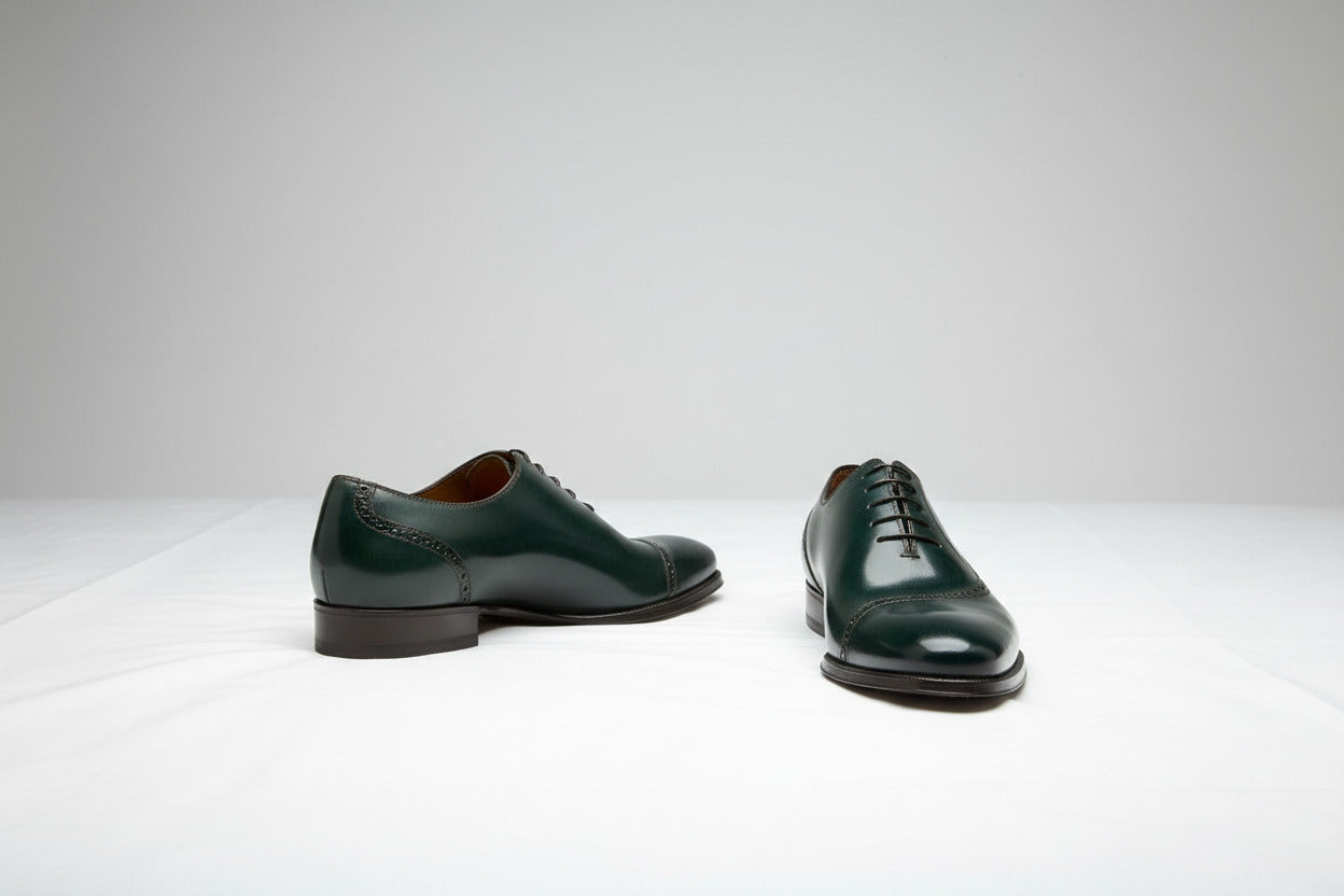 Maison Koly X Enzo Bonafe Style 4050 oxfords Last 804 - Green Calf