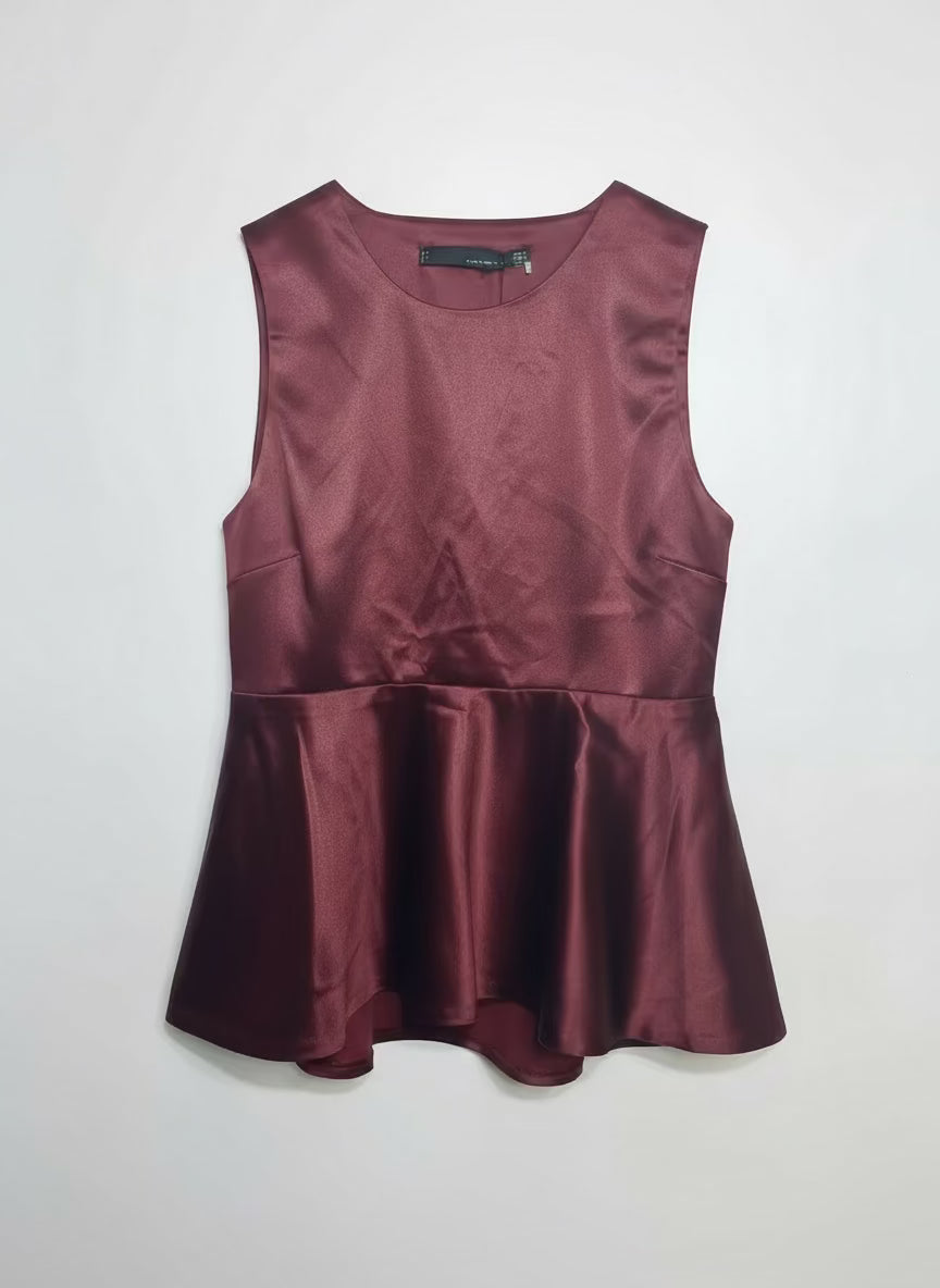 Zara women fashion blouse burgundy by maisonkoly.com