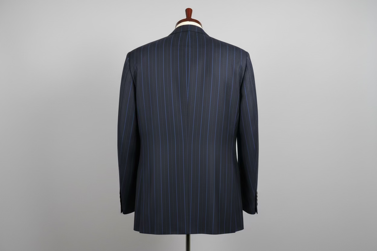 Samuelsohn luxury suit striped wool blue