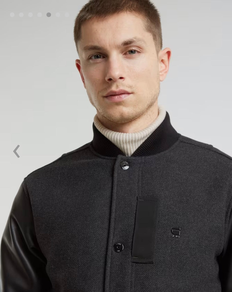 G-star Varsity Wool Leather Jacket Black