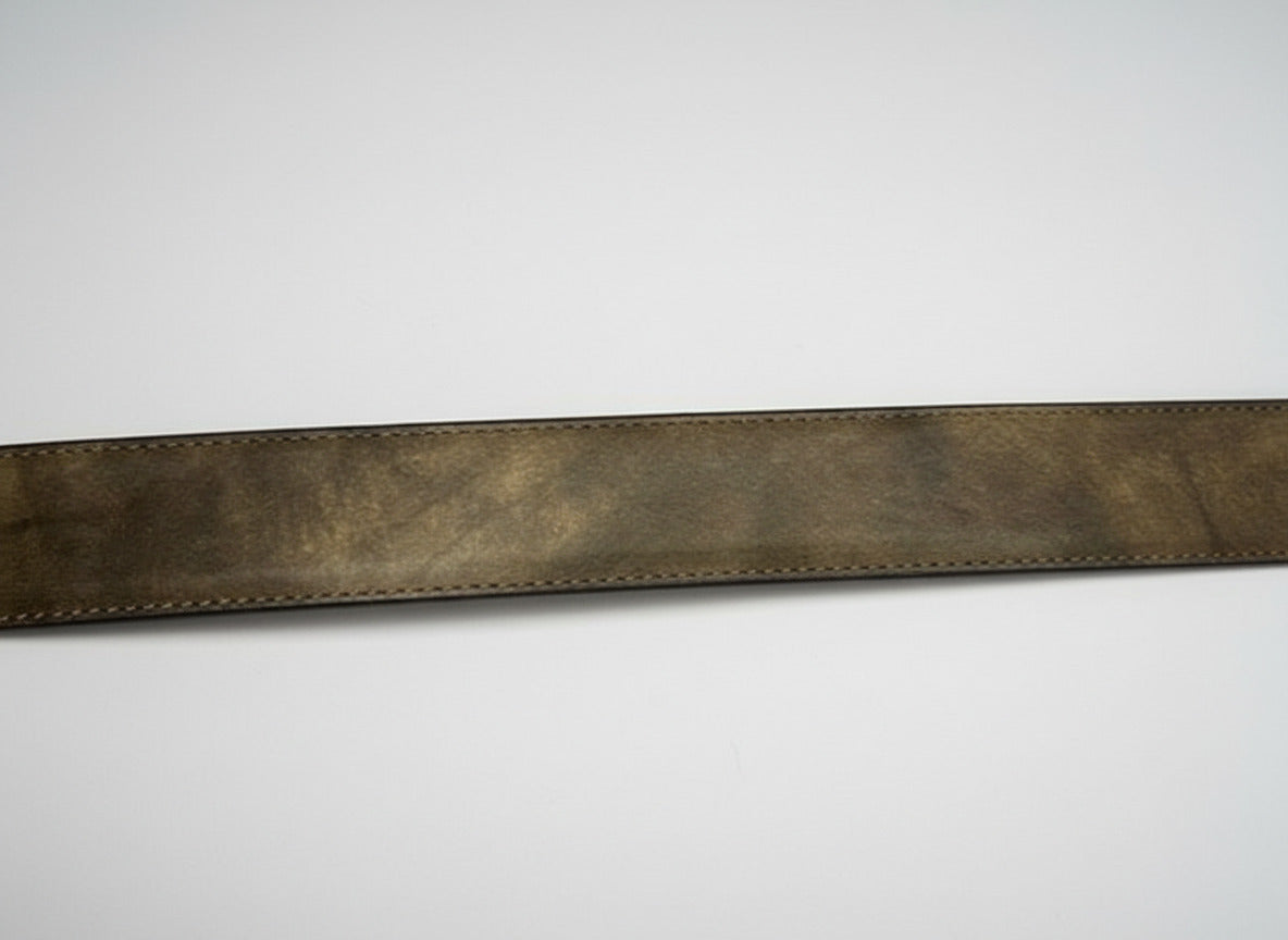 Maison Koly Cavalier Belt Khaki Museum Leather by maisonkoly.com