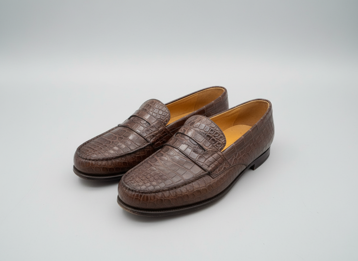 JM Weston 180 loafers Alligator brown by maisonkoly.com