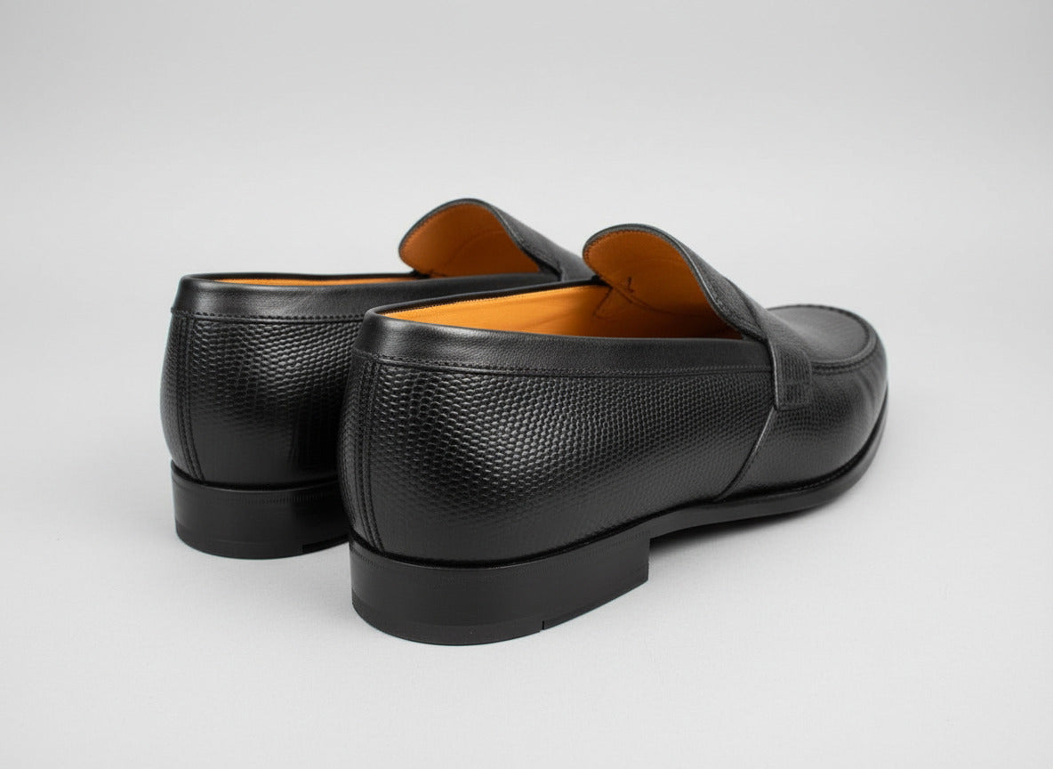 JM Weston 180 loafers Lizard Black by maisonkoly.com