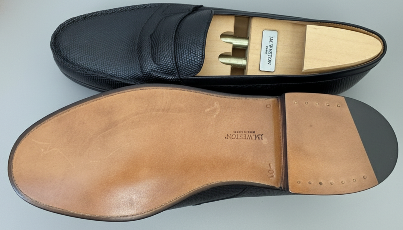 JM Weston 180 loafers Lizard Black by maisonkoly.com