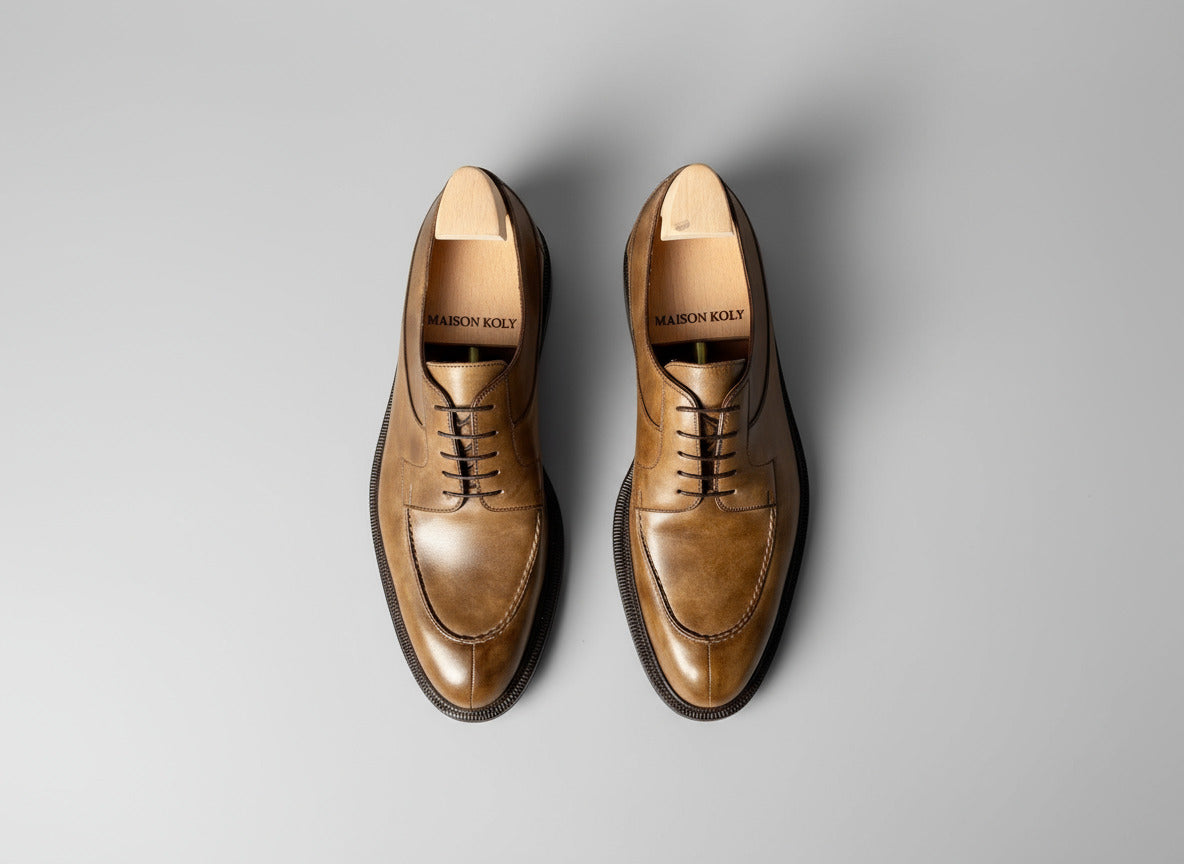 Maison Koly Trilogie triple sole khaki derby museum leather by maisonkoly.com