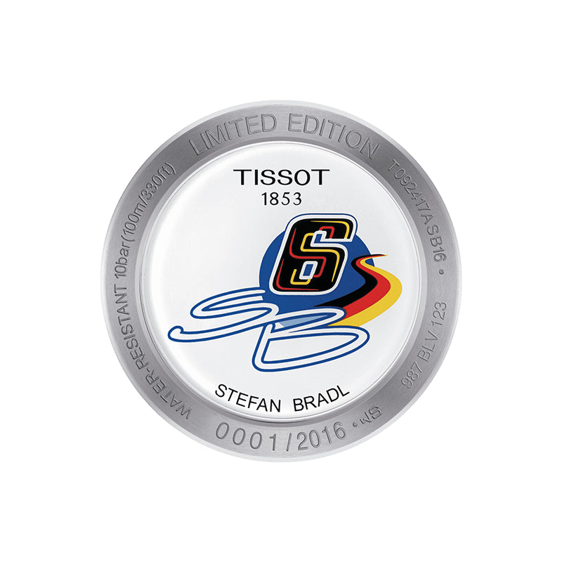 Tissot T Race Chronograph Stefan Bradl Special Edition Black Dial Black Rubber Strap Watch for Men - T092.417.27.057.02