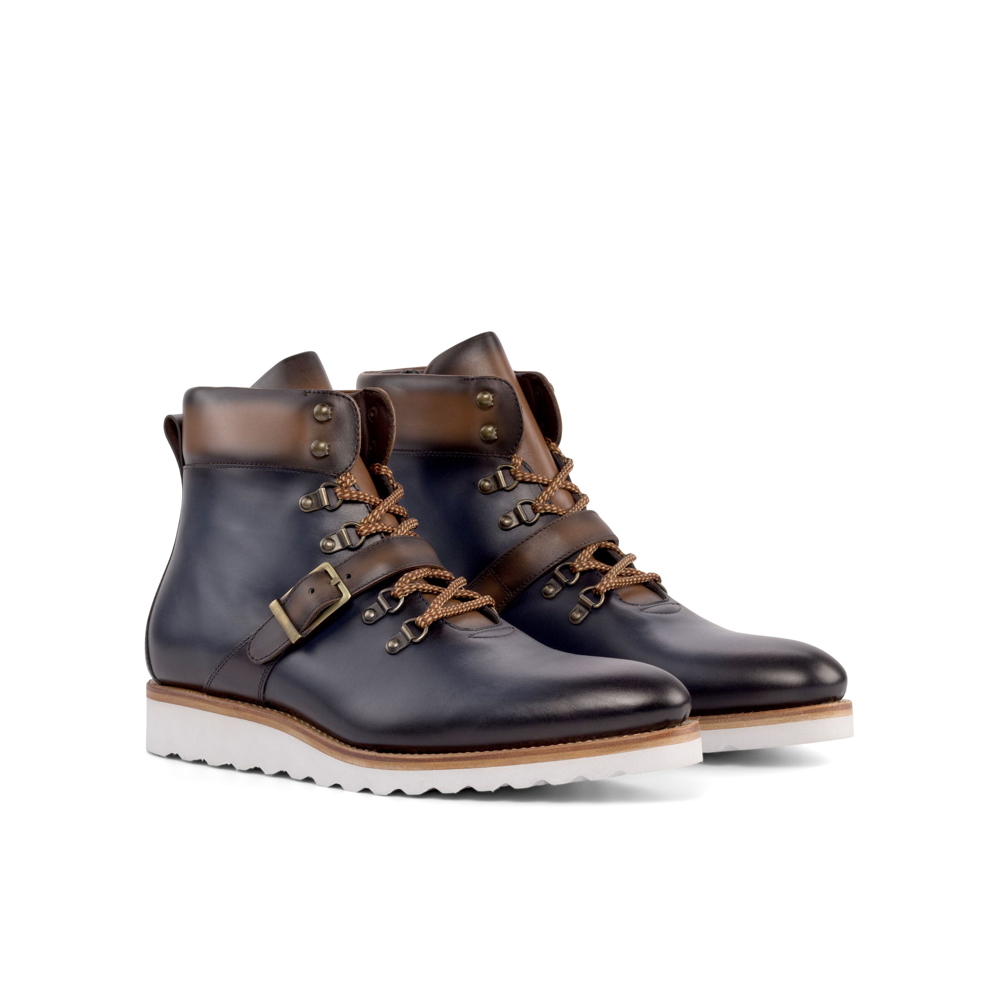 Maison Koly Mont Tremblant Boots Navy French Box Calf Leather