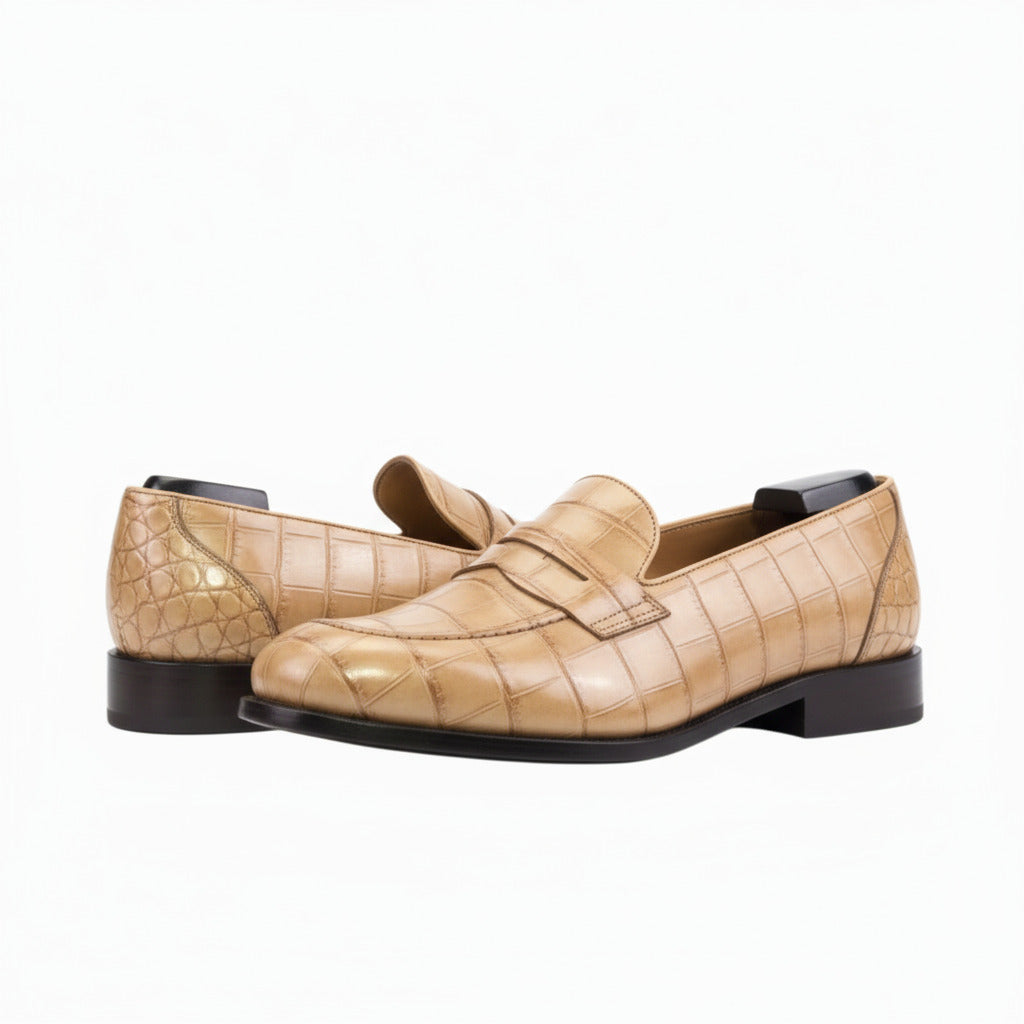 Maison Koly Saint-Tropez Loafers alligator Leather - Beige Shoes maisonkoly.com